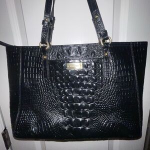 Immaculate Brahmin Great Shape Gently Preloved Black Croc Bag Large Melbourne
